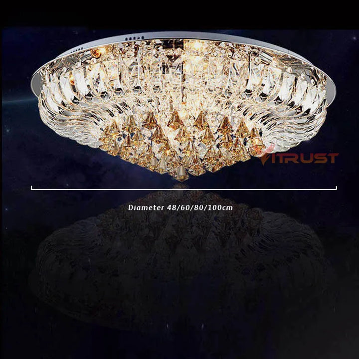 Swan Shape Crystal Ceiling Chandeliers for Living Room Bedroom Modern Stained Glass LED Ceiling Lamps