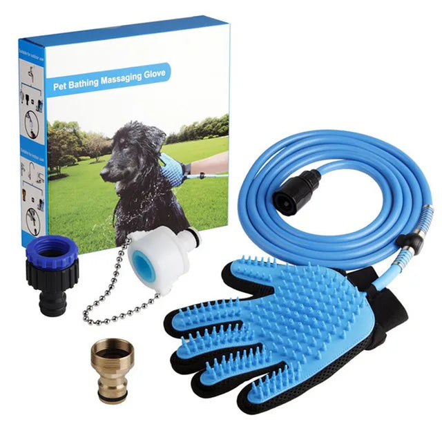 Dog Bath Tool Sprayers Glove Silicone Pet Brush Cleaner Push on Tap Shower Head Pet Supplies Paw Washer for Dogs