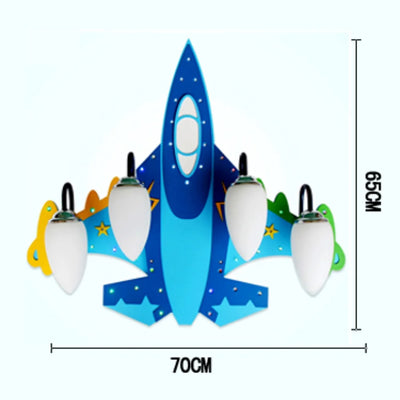 Acrylic Wireless Airplane E14 Led Ceiling Lights Kids 110V-220V USB Audio Amplifier Speakers Wooden Led Ceiling Light