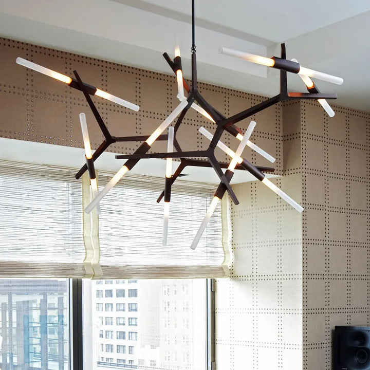 GZMJ Modern Aluminum LED Ceiling Chandelier 6/10/14 Heads Living Room Chandeliers Lighting G9 LED Chips Bedroom Study Chandelier