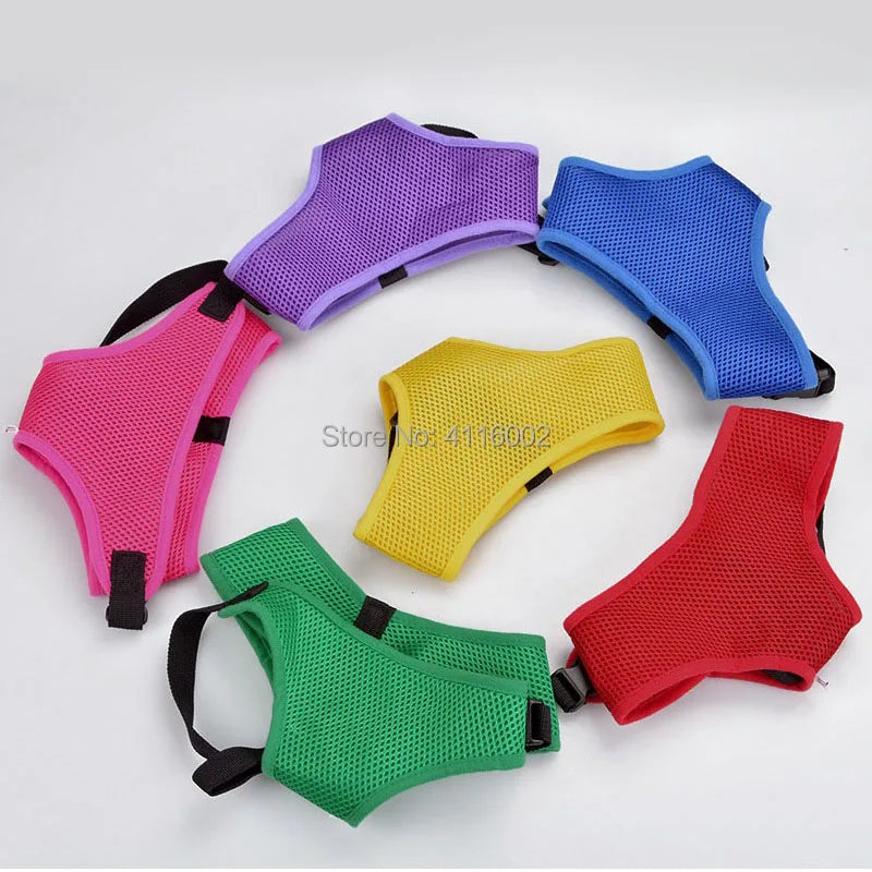 100pcs Adjustable Soft Breathable Dog Harness Nylon Mesh Vest Harness for Dogs Pets Collar Pets Chest Strap Leash