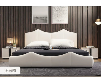 Real Genuine cow leather bed Soft Beds Bedroom camas lit muebles de dormitorio yatak mobilya quarto unique designer furniture