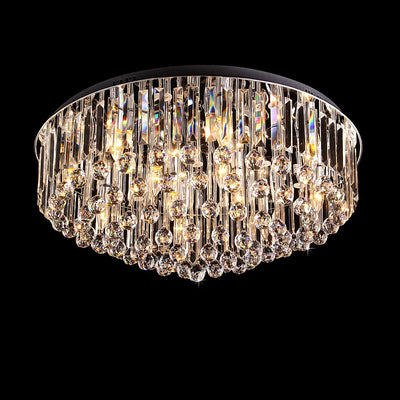 Round Crystal Ceiling Light For Living Room Remote Controlled luminaria Home Decoration Bedroom Lamp Lighting Fixture