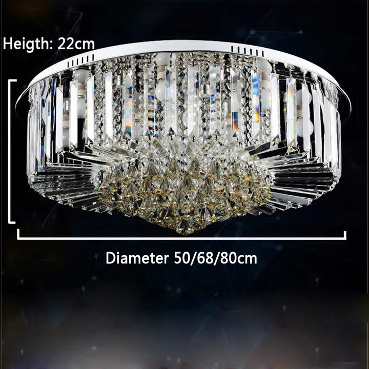 Luxury Crystal LED ceiling light Decorative Surface Mountedlighting fixture for Bedroom living room luminaria teto cristal