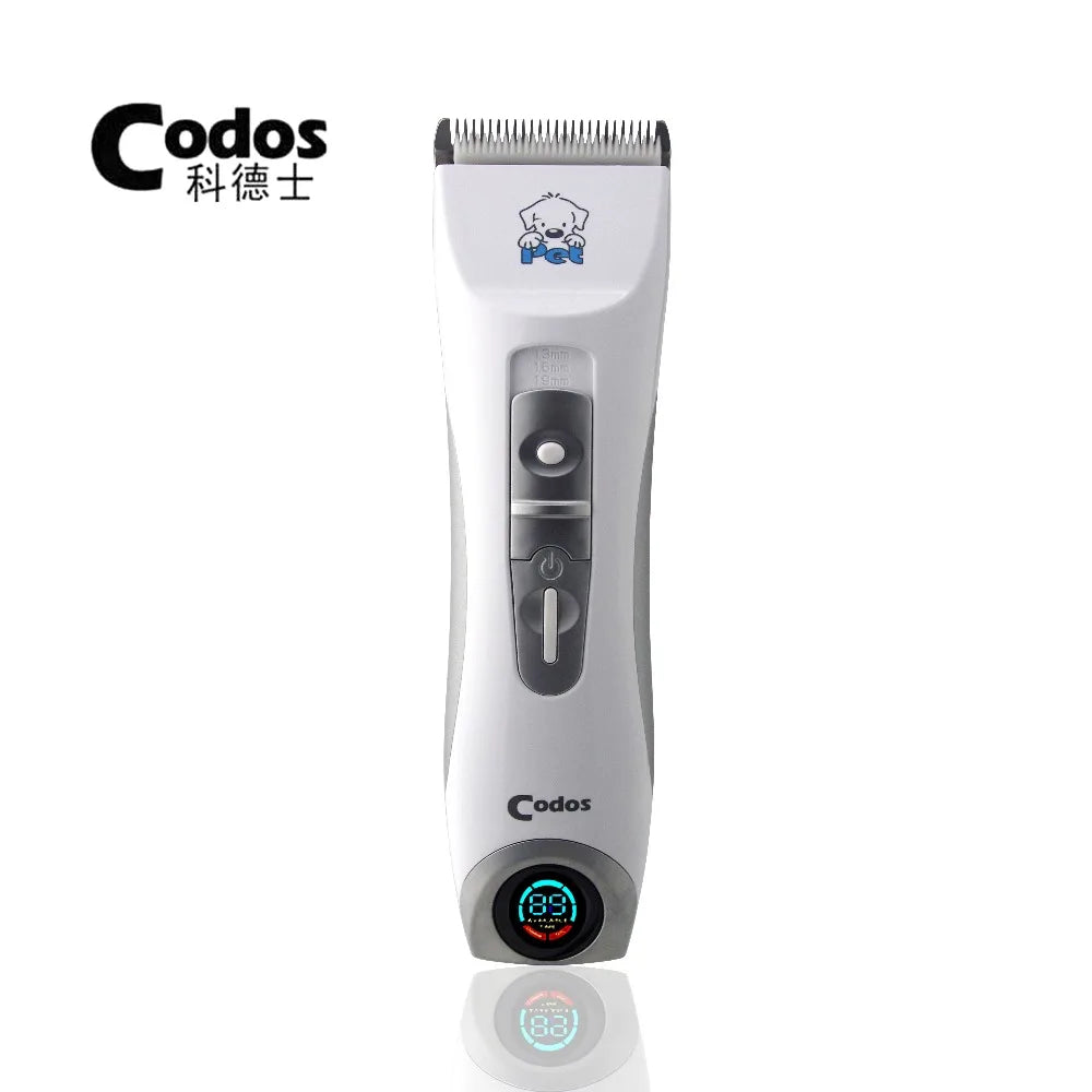 Professional Codos CP9600 Pet Electric Shaver LCD Display Dog Trimmer Grooming Haircut Machine White Rechargeable Dog Clipper