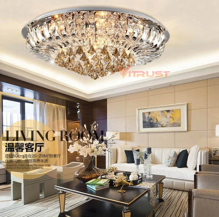 Swan Shape Crystal Ceiling Chandeliers for Living Room Bedroom Modern Stained Glass LED Ceiling Lamps