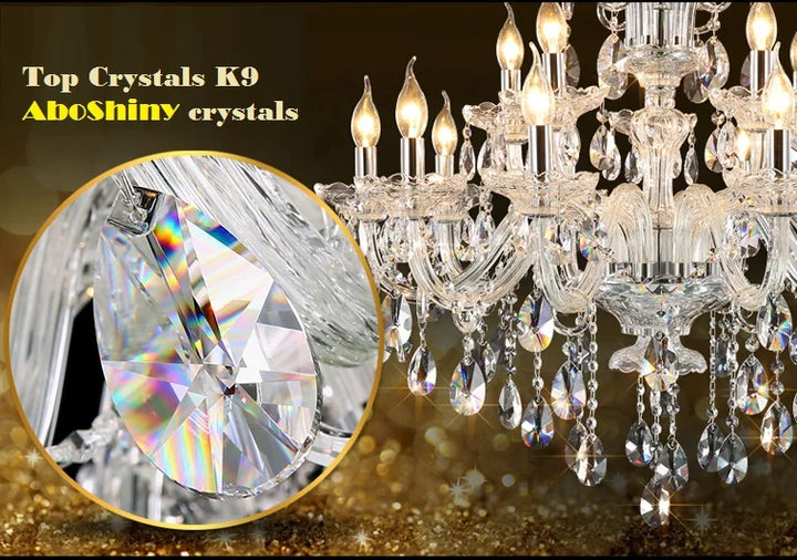 Crystal Chandelier Lights Lamp For Living Room Cristal Lustre Chandeliers Lighting Pendant Hanging Ceiling Fixtures Modern LED