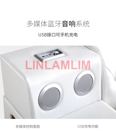 MANBAS Genuine Leather multifunctional massage bed frame camas rectangle ultimate bed With storage Bluetooth speaker safe  beds