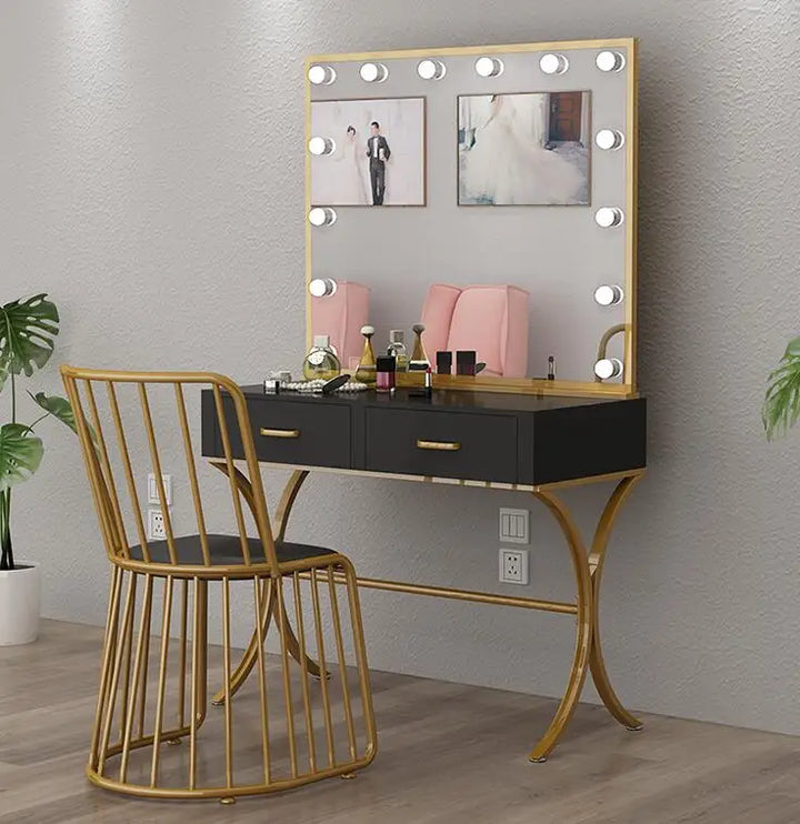 Film building dressing table with lamp professional wedding dress shop dressing table LED light bulb dresser dressing table for