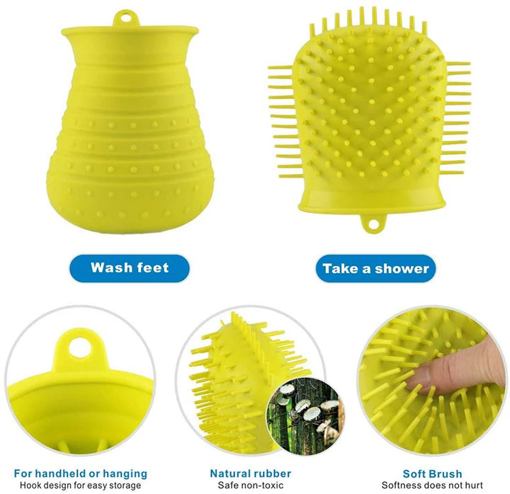 Benepaw Dog Paw Cleaner Shower Brush 2 In 1 Portable Soft Silicone Pet Foot Washer Effectively Cleaning Cup Puppy Cats Massage