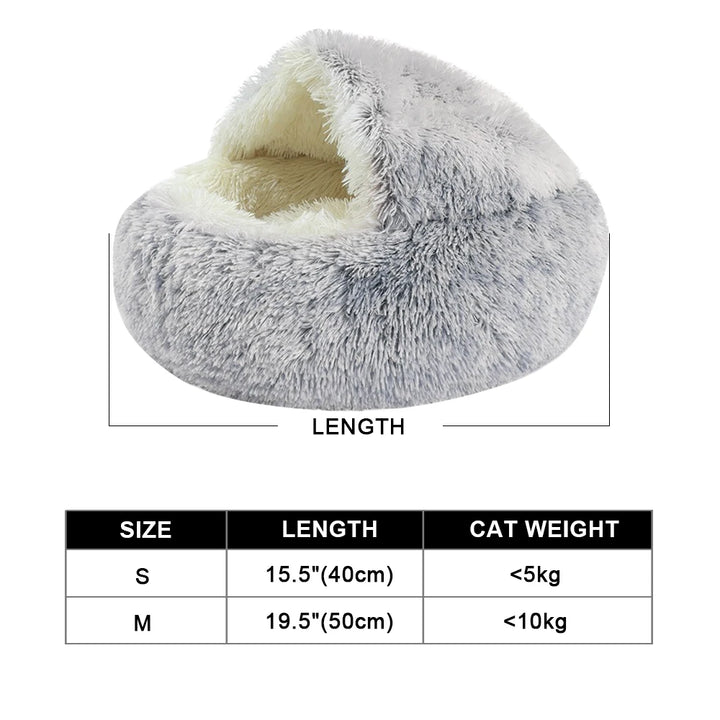 New Warm Dog Cat Bed Round Long Plush Cat's House Cave Pet Kitten Cushion Basket Sleepping Mat for Cats Small Dog Chihuahua Nest