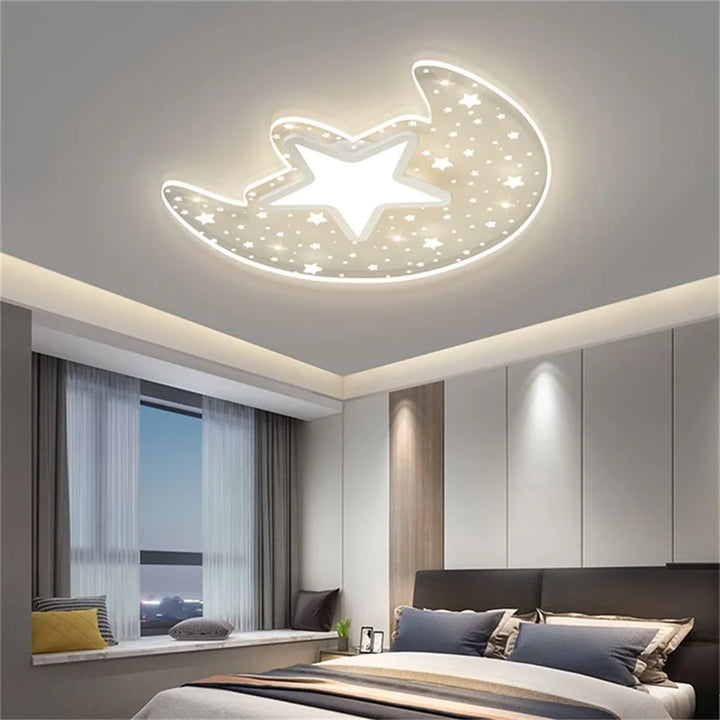 Hongcui Simple Ceiling Light Contemporary Moon Lamp Fixtures LED Home Decorative for Bed Room