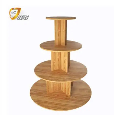 Promotion platform display rack convenience store supermarket mother and child shop island multi-functional solid wood texture