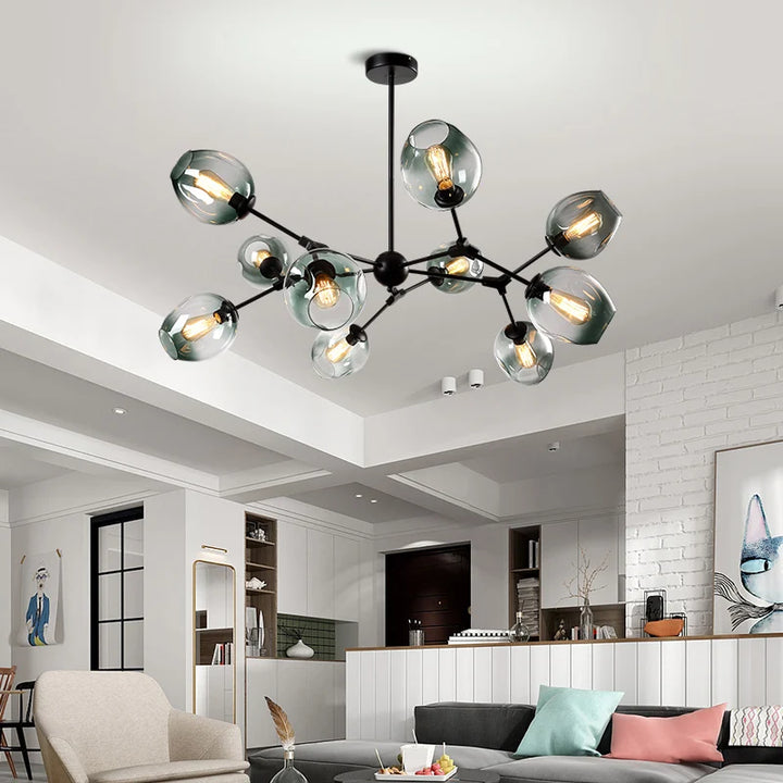 Nordic LED Chandelier Lighting for Home Hanging Pendant Lamps Restaurant Dining Glass Chandeliers Decor Indoor Fixture