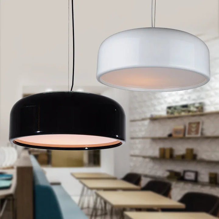 Led Pendant Lights Nordic Makaron Aluminum Metal Cover Black White Droplight E27 110v 220v For Dinning Living Room Lamp Fixture