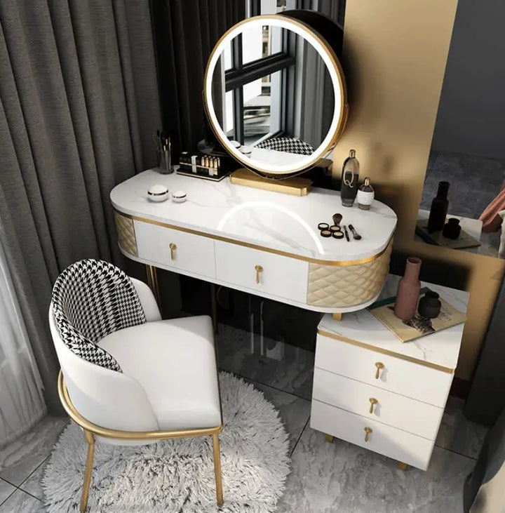 Nordic dressing table bedroom light luxury net red ins wind storage cabinet one small apartment dressing table table