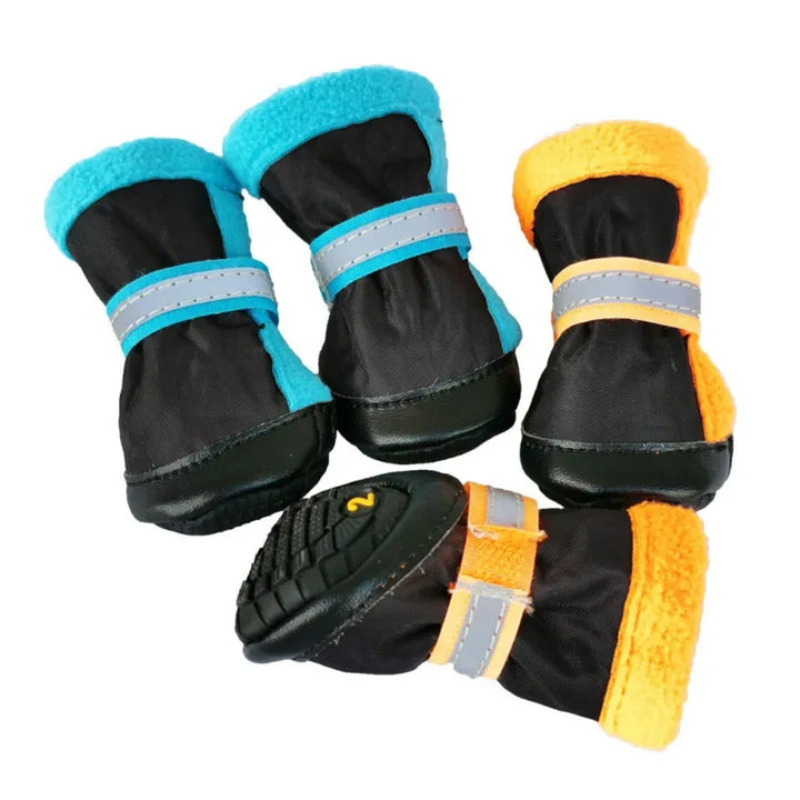 Reflective Dogs Booties Waterproof Dog Cat Shoes Winter Warm Dog Puppy Socks Anti-Slip Rain Snow Pet Boots Paw Protecters