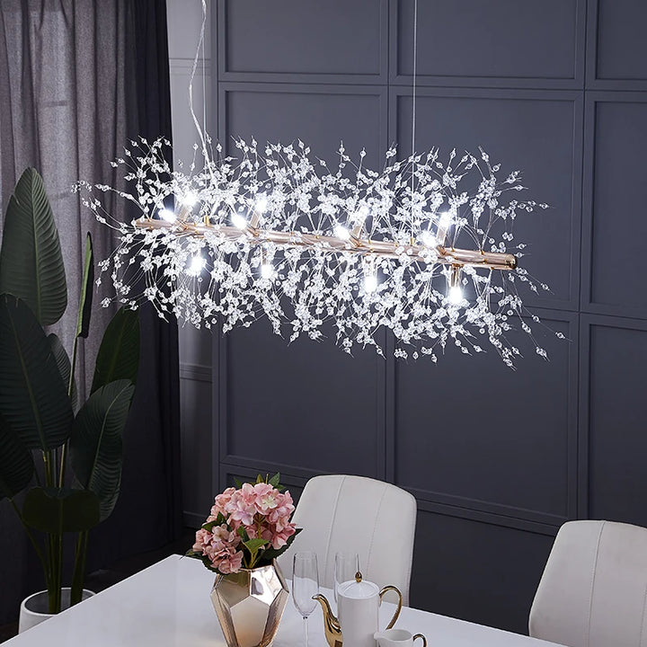 Modern Crystal Ceiling Chandelier Led Scandinavian Style Living Room Center Table Restaurant Kitchen Accesories Indoor Lighting