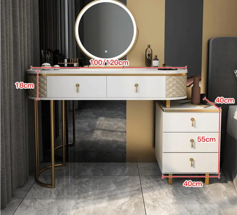 Nordic dressing table bedroom light luxury net red ins wind storage cabinet one small apartment dressing table table