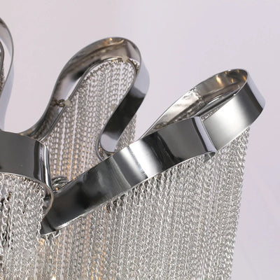 Modern tassel chandelier lighting living room villa dinner party ceiling lamp silver metal fixtures wedding silver chandelier