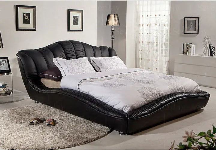 Europe and America Genuine leather bed frame Modern Soft Beds Home Bedroom Furniture cama muebles de dormitorio / camas quarto