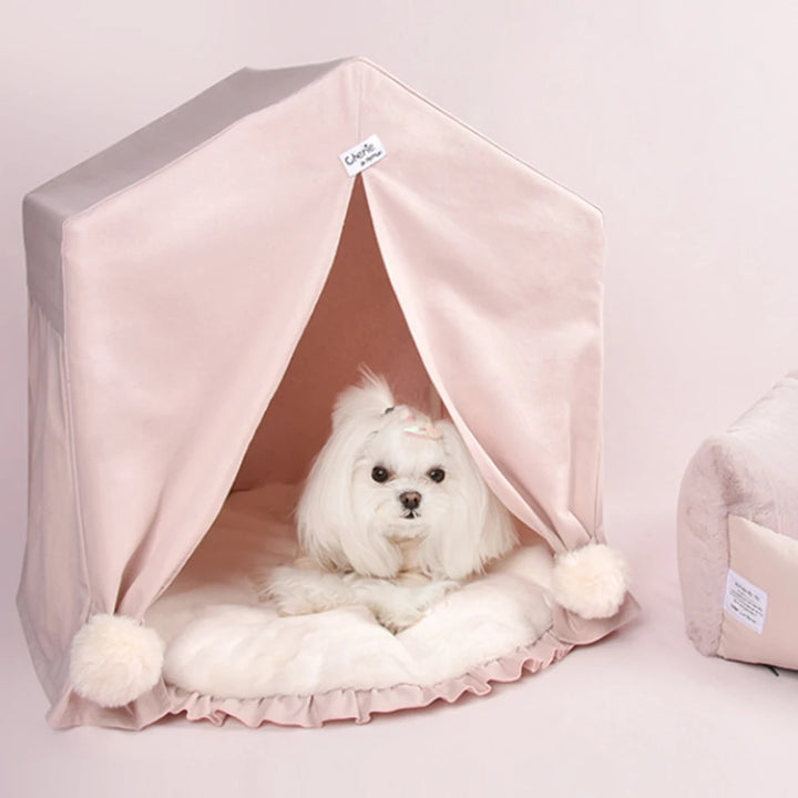 Pet Dog&Cat Cotton Tent Furniture Luxury House Pink Color,Soft Dog Bed Tent For Small Dogs To Medium Dog,Dog Cat Cotton  House