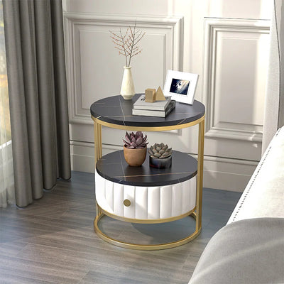 Black smart hotel rattan smart cheap modern bedside table nightstand with drawers