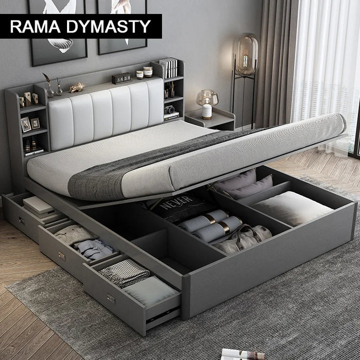 Modern bedroom furniture storage bed 1.5/1.8M plate bed