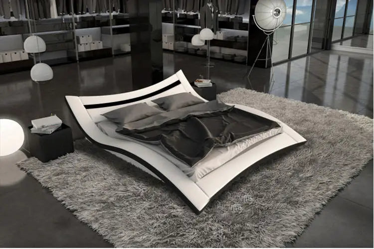 Europe and America Genuine leather bed frame Modern Soft Beds Home Bedroom Furniture cama muebles de dormitorio / camas quarto