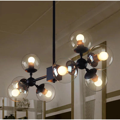 Vintage Led Pendant Lamp Dining Room Furniture Industrial Loft Iron Modern Droplight Glass Round Ball Classic Luminaria Lights