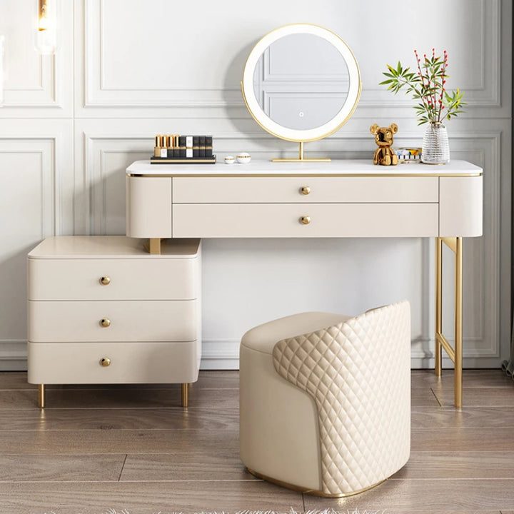 Modern With Mirror Dressing Table Nordic Luxury Makeup Desk Dressers Cabinet Women Tocador Comoda Pra Quarto Bedroom Furniture