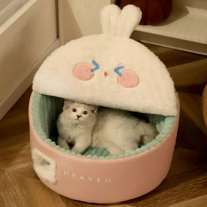 Winter Luxury Villa Cozy Fashion Habitats Pets Cat Bed Washable Cats Nest Furniture Light Weight Cama Para Perros Pet Supplies