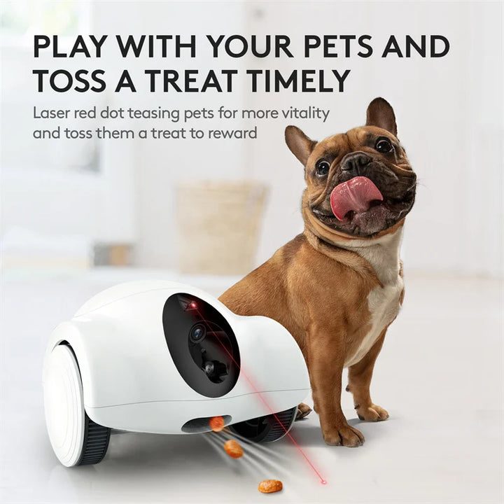 LMZOE Smart Wifi Pet Companion Laser Food Feeder Dispenser with Camera, Intelligent Robot, Pet Companion, Cat and Dog Toy