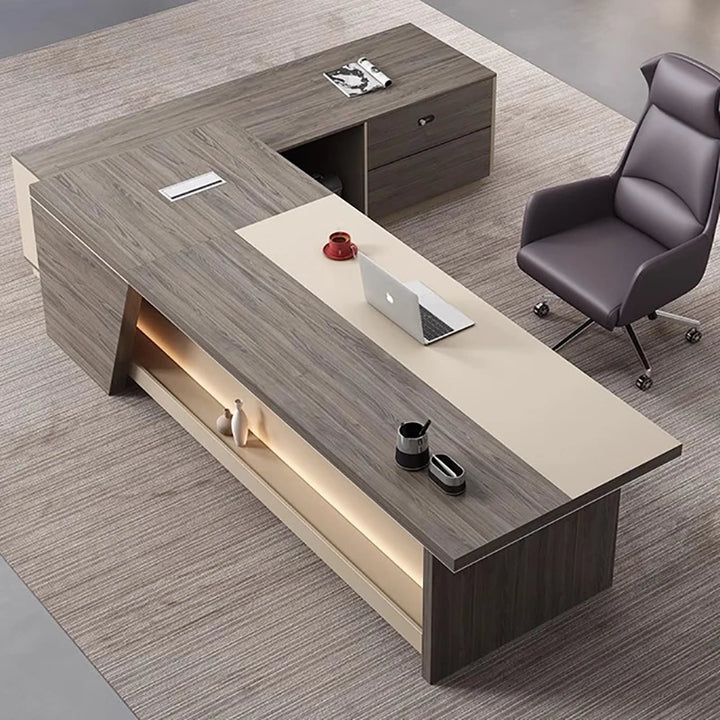 Luxury Storage Office Desk Wood Floor Supplies School Computer Desks Reception Conference Mesa De Computador Modern Furniture