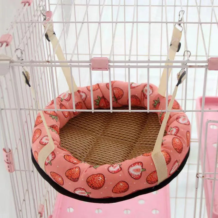 Summer Cat Bed Round Lightweight Breathable Cooling Cat Mat Hammock Pet Rattan Kitten Small Dogs Sleeping Nest