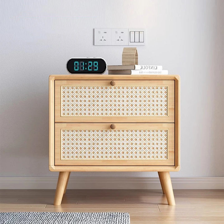 Comfortable Bedside Tables Sofa Side Night Rattan Plaited Bedside Tables Cabinet Storage Mesa Cabeceira Wooden Furniture Bedroom