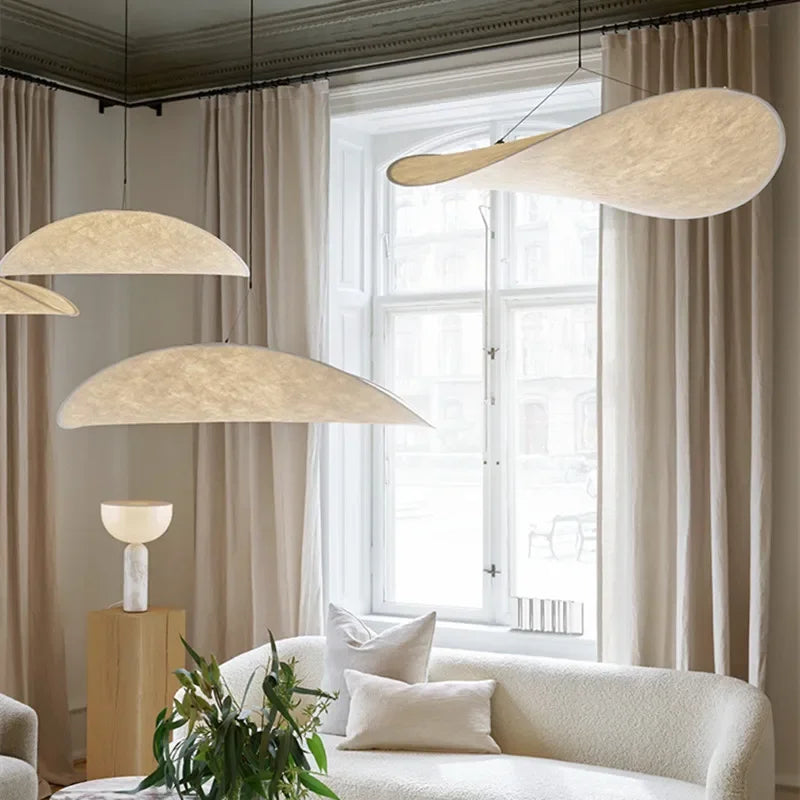 Tense LED Pendant Lamp Nordic Vertigo led silk silver chandelier light For Living  Bedroom Home minimalist furniture lighting