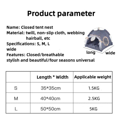 Pet Kennel Dog Beds Sofa Cat Nest Princess Cushion Travel Cat Tent Outdoor Dog Bed for Small Medium Puppy Indoor Cave Pet House