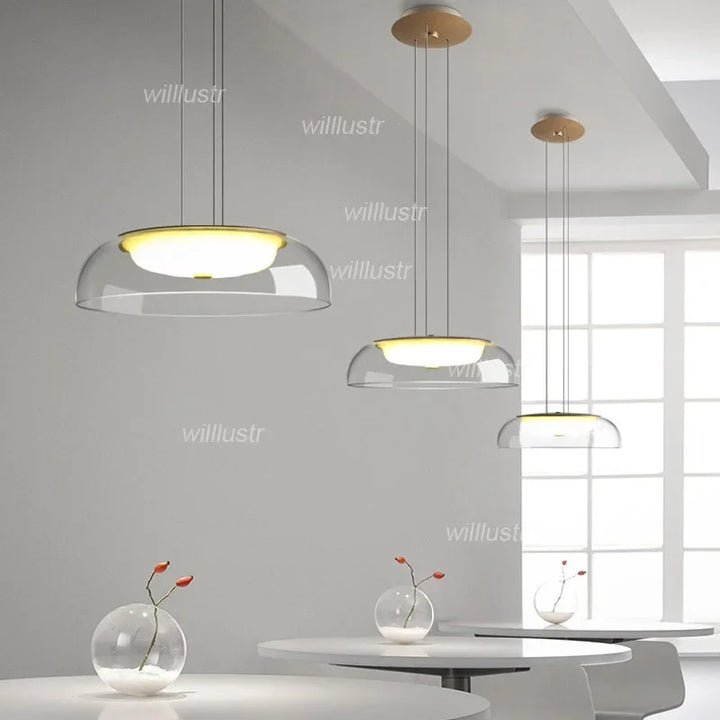 Modern Glass Pendant Lamp Creative LED Suspension Light Dinning Room Hotel Bar Affordable Luxury Hanging Ceiling Chandelier