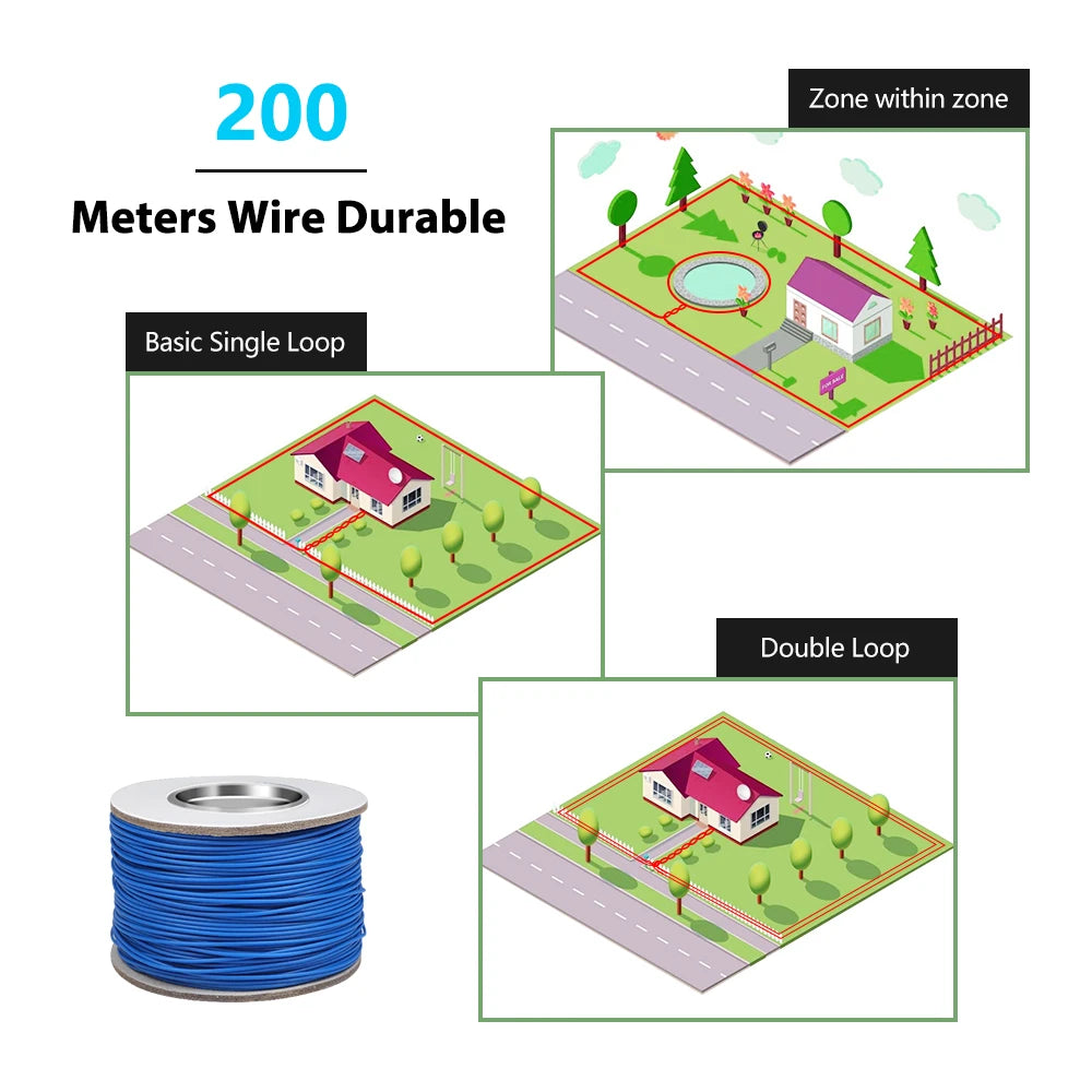 MASBRILL Pet Fence In-Ground Electric Dog Fence System Underground Wire Waterproof Battery-Operated Training Collar