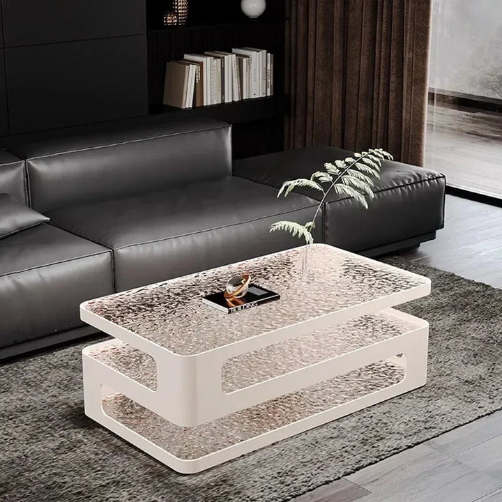 Rectangle Luxury Clear Coffee Table Modern Design Simple Glass Nordic Coffee Tables Mobile Low Mesa Auxiliar Salon Furniture