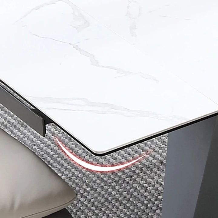 Folding Kitchen Dining Table Telescopic Rectangular Italian White Marble Table Top High-end Restaurant Mesa Plegables Furniture