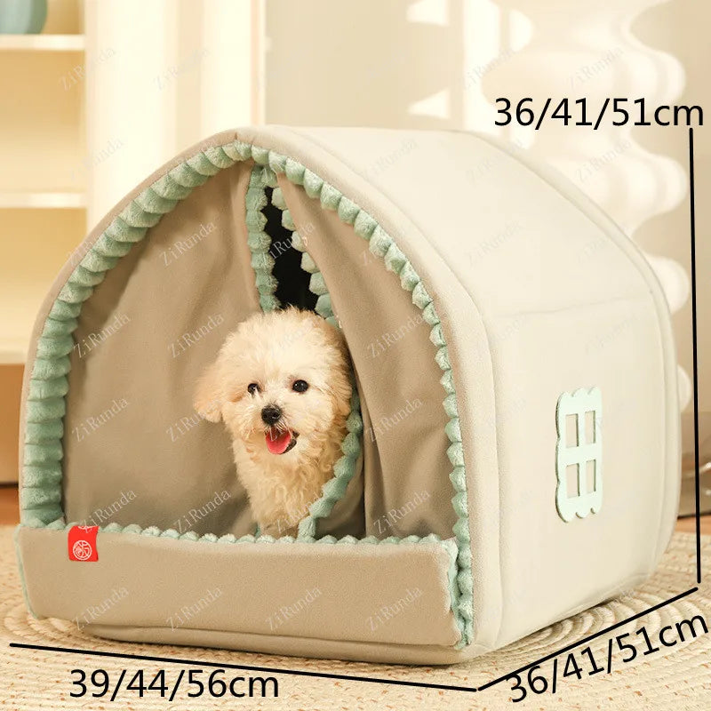 INS winter fluffy dog house, family living room, pet warm house, pet supplies