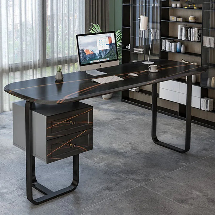 Floor Luxury Office Desk Nordic Writing Desktop Study Computer Desks Solid Wood Black Escritorios De Ordenador Modern Furniture