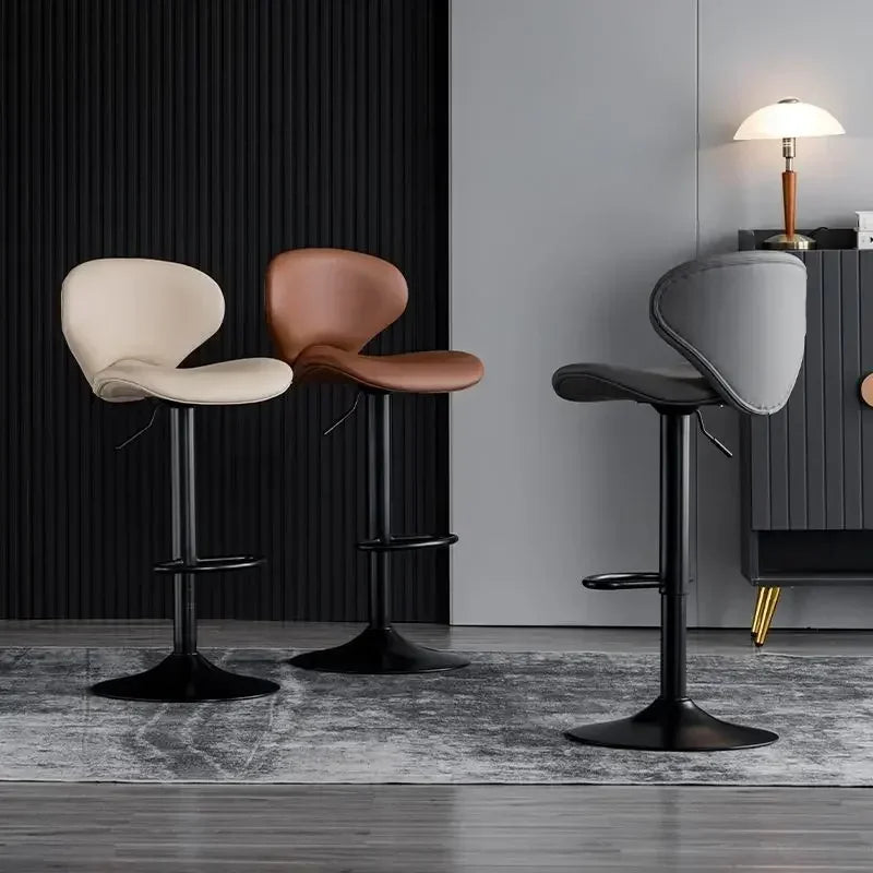 Modern minimalist bar chair home lifting rotating backrest wrought iron light luxury front desk bar high stool bar chair