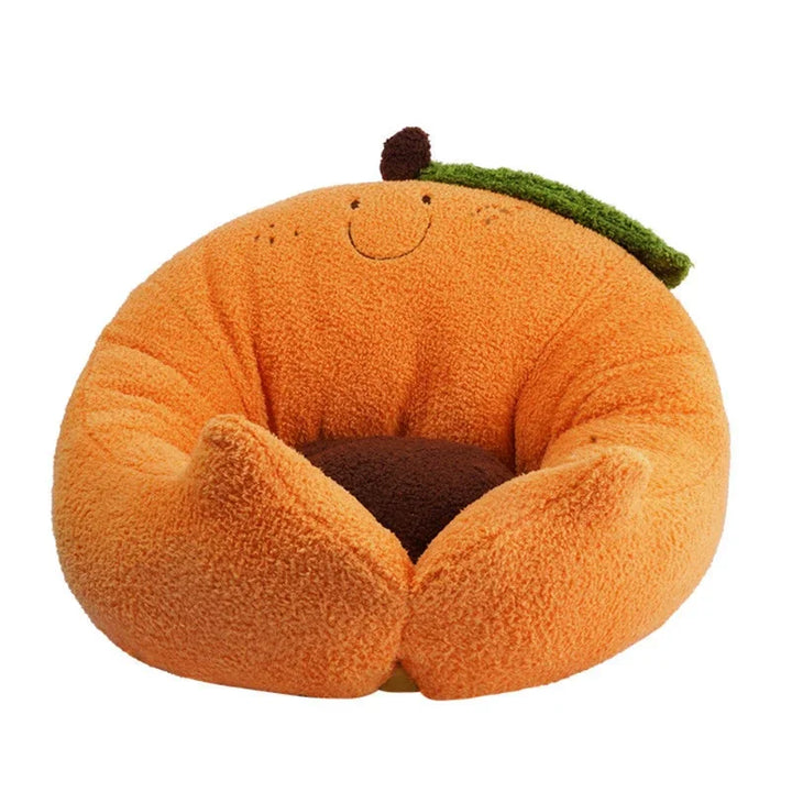 Orange Cat Bed Super Soft Pet Cat Nest Mat Plush Pet Sofa Beds Detachable Household Cat Nest Cute Comfortable Pet Sleeping Mat