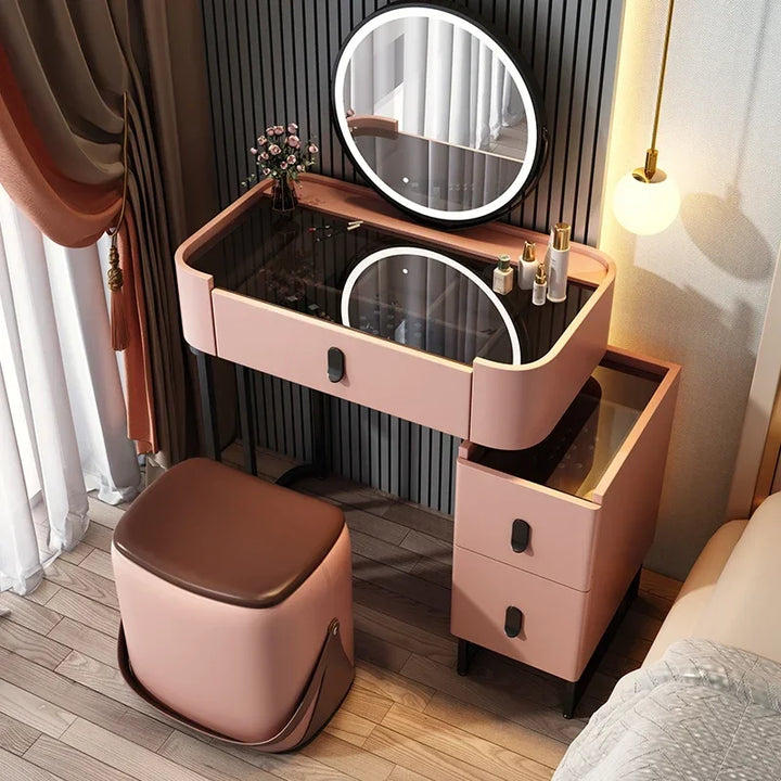 Storage Makeup Dressing Table Mirror Nordic Cabinet Comfortable Bedroom Dressing Table Girl European Penteadeira Home Furniture