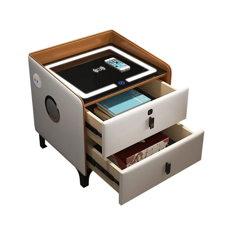 Storage Bedroom Bedside Table Smart Organizer Apartment Night Bedside Table Wooden Modern Tables De Nuit Home Furniture FY35XP