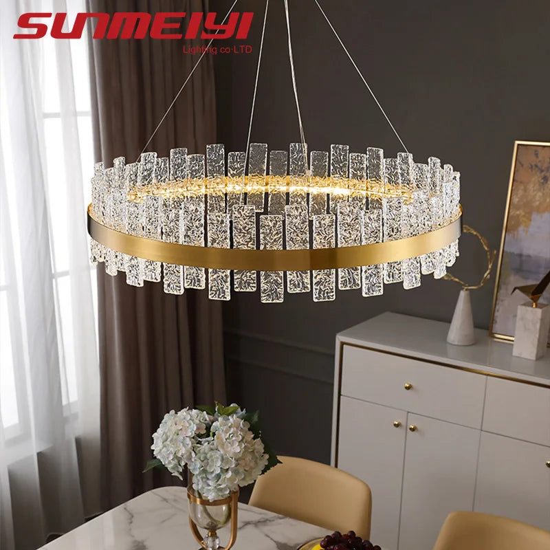 2022 Luxury Ceiling Chandeliers Minimalist LED Lights Nordic Round Crystal Lamp Fixture For Kitchen Dining Living Room Bedroom