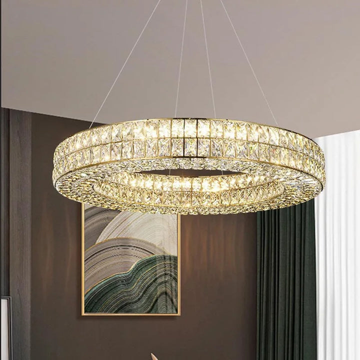 Modern Home Decoration Bedroom Dining Living Room Ceiling Chandelier Luxury Long Crystal Pendant Lights Indoor Glossy LED Light